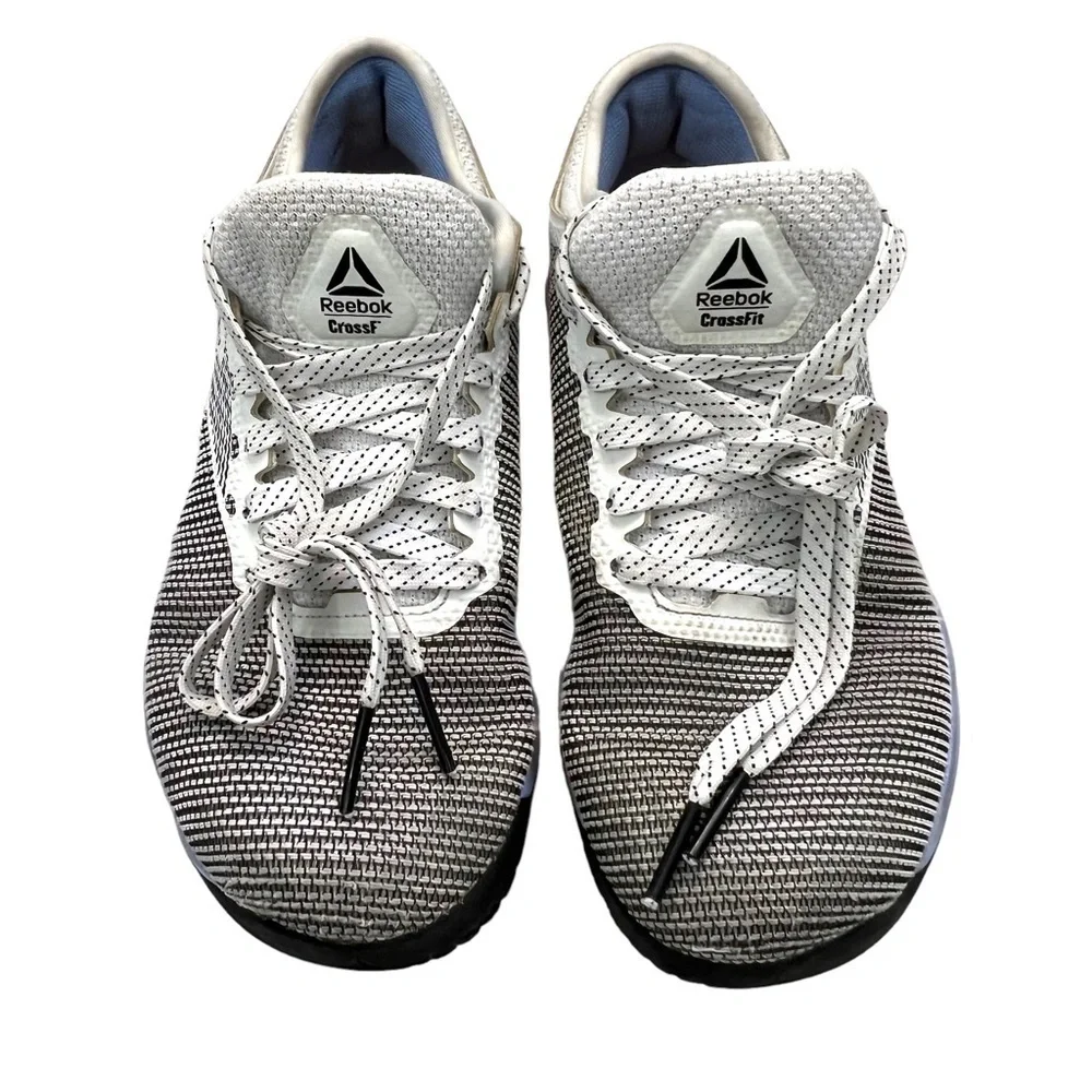 Reebok Nano 8 White Black Blue Womens Size 8 Cross Trainer Sneakers